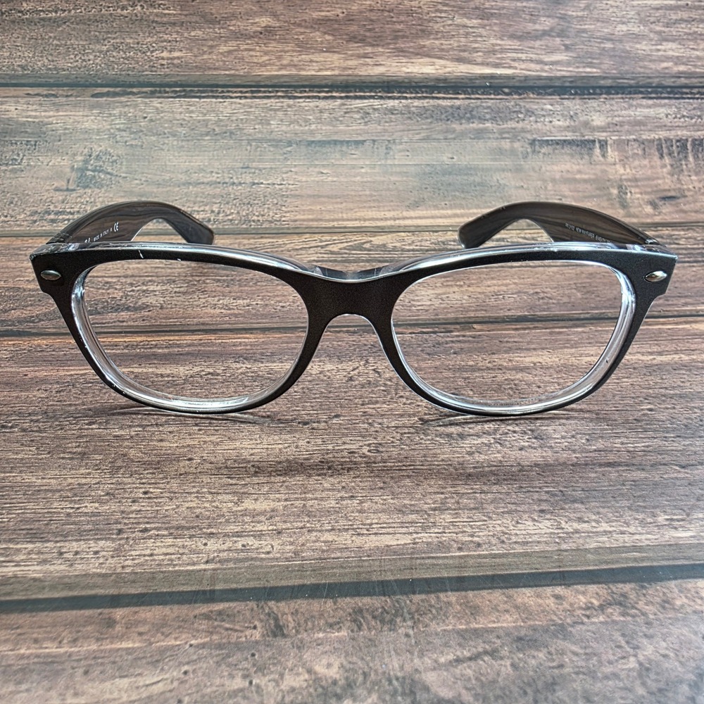 Ray-Ban RB 2132 New Wayfarer Grey Clear Eyeglasses 55-18 145 Made in Italy